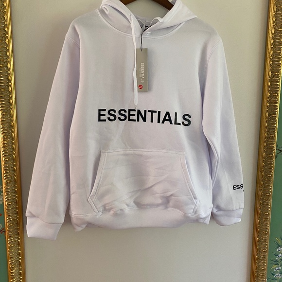 Essentials Tops - essential hoodie white